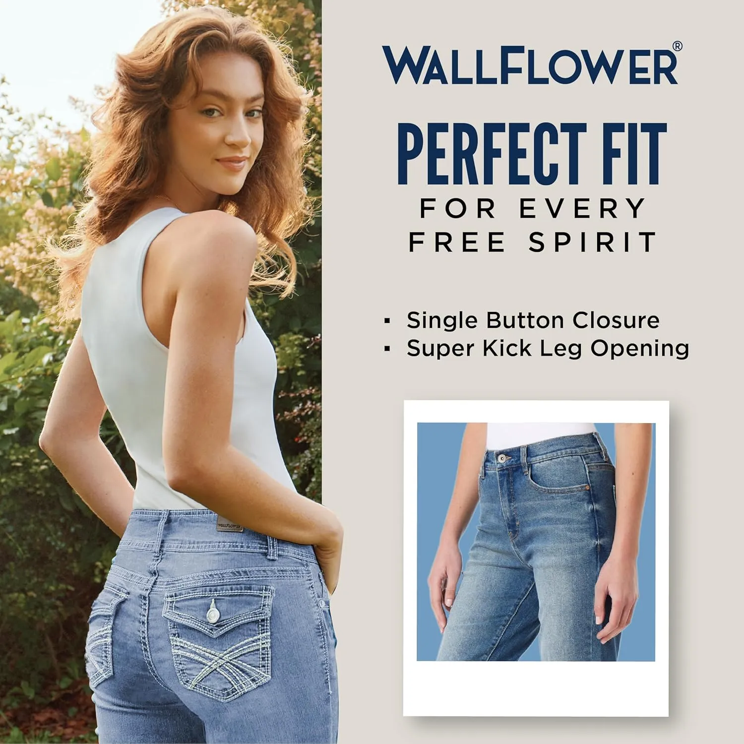 WallFlower Women's Fearless Curvy Super Flare High Rise Insta Vintage Juniors Jeans