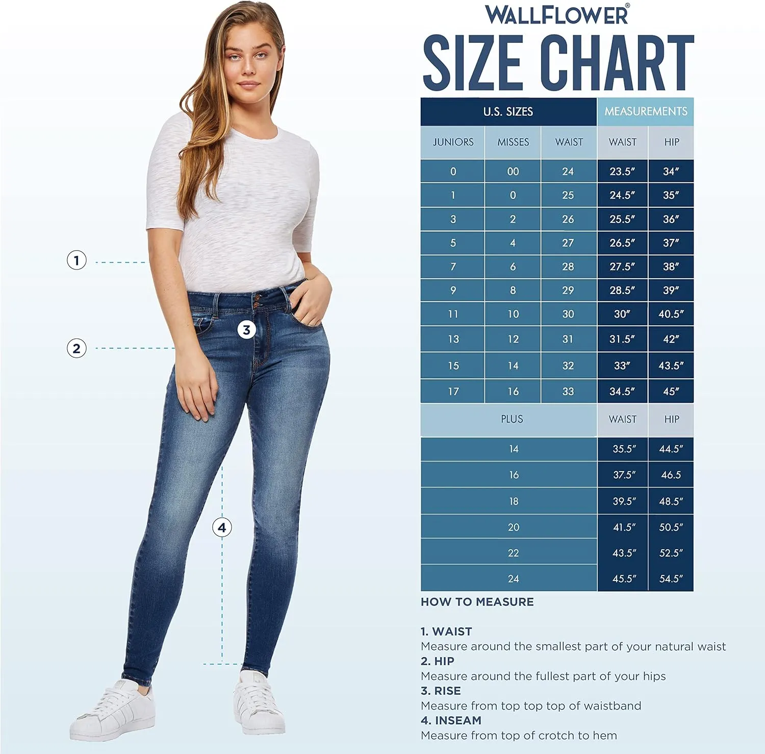WallFlower Women's Juniors Instasoft High-Rise Sassy Skinny Jeans (Standard and Plus)