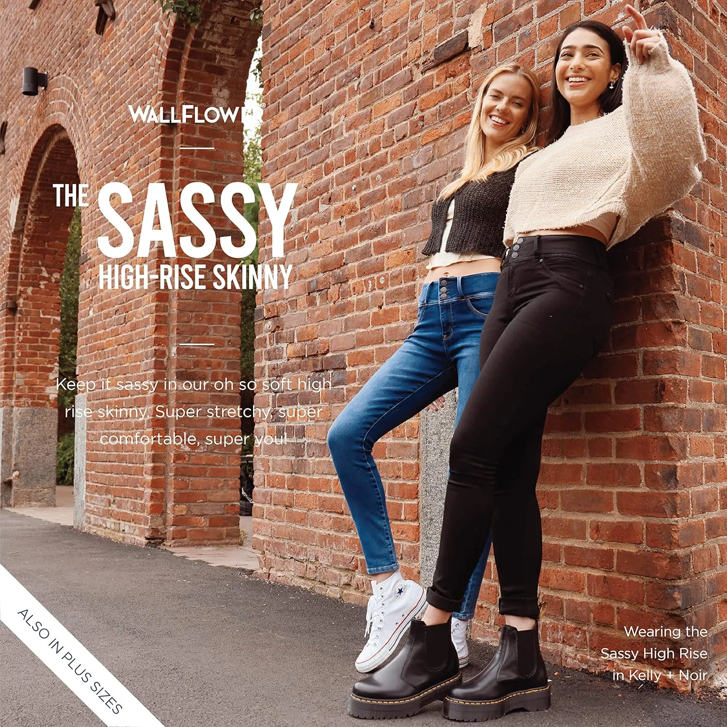 WallFlower Women's Juniors Instasoft High-Rise Sassy Skinny Jeans (Standard and Plus)