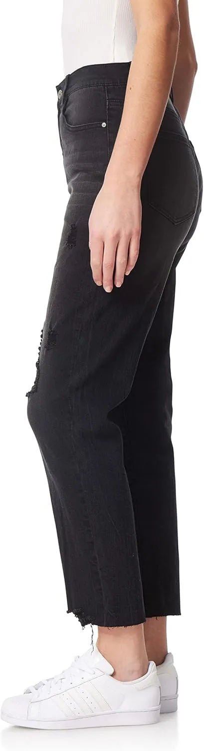 WallFlower Women's Mom Curvy Ankle Denim High-Rise Insta Stretch Juniors Jeans