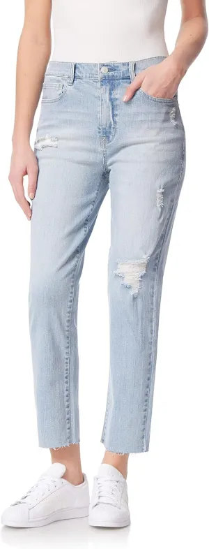 WallFlower Women's Mom Curvy Ankle Denim High-Rise Insta Stretch Juniors Jeans