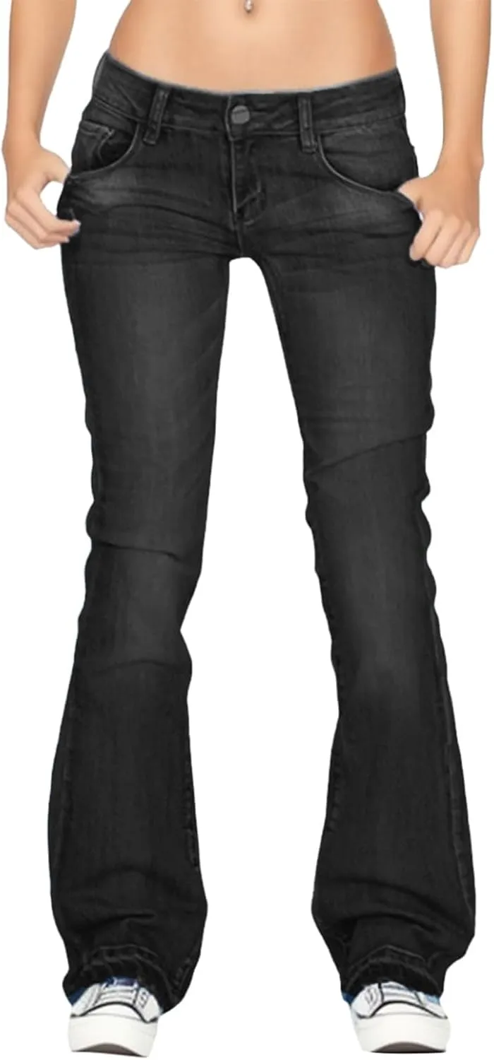Wide Leg Jeans for Women Trendy High Waisted Stretchy Denim Pants Trouser Jeans with Pockets Stretch Denim Pants