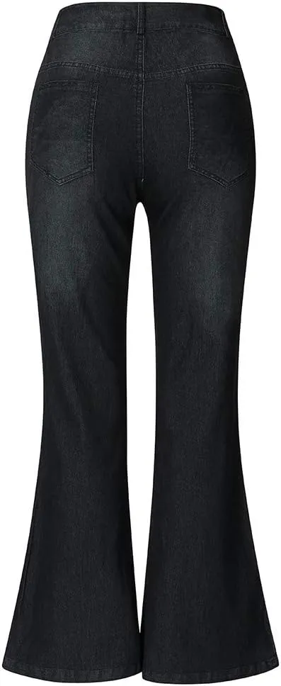 Wide Leg Jeans for Women Trendy High Waisted Stretchy Denim Pants Trouser Jeans with Pockets Stretch Denim Pants