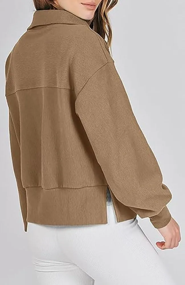 Women Hoodies Cropped Sweatshirt Zip Up Pullover Fall Casual Fleece Loose Fit