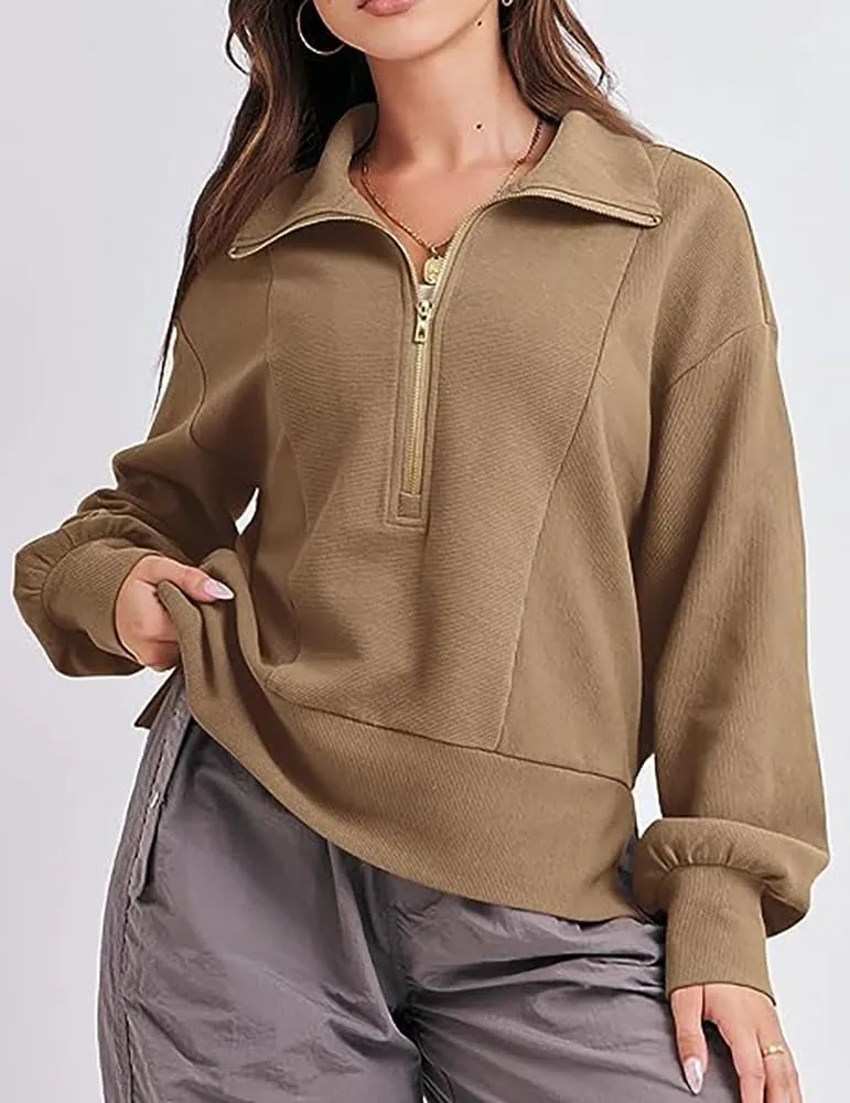 Women Hoodies Cropped Sweatshirt Zip Up Pullover Fall Casual Fleece Loose Fit