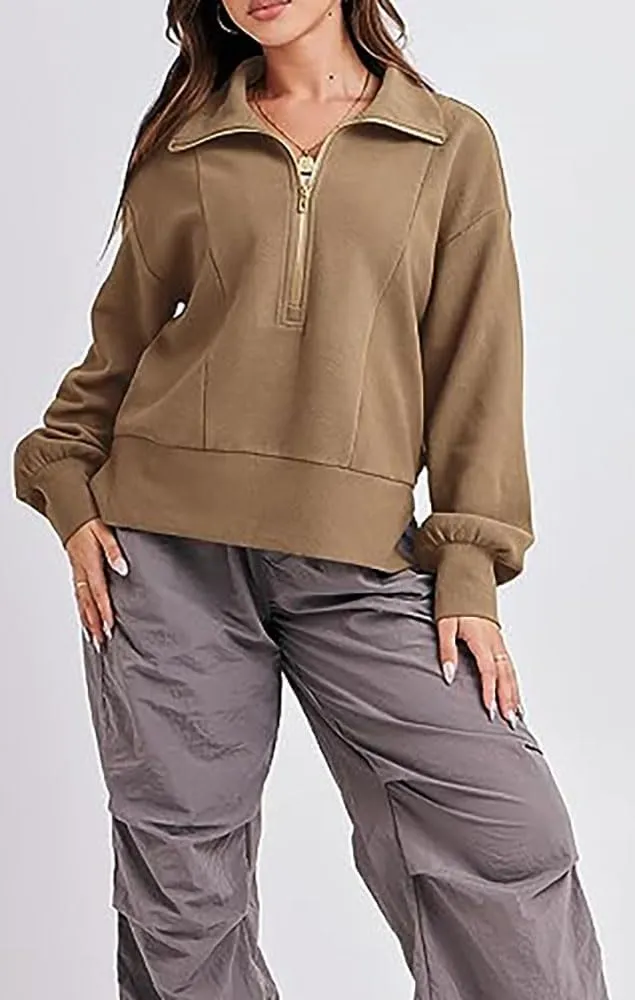 Women Hoodies Cropped Sweatshirt Zip Up Pullover Fall Casual Fleece Loose Fit