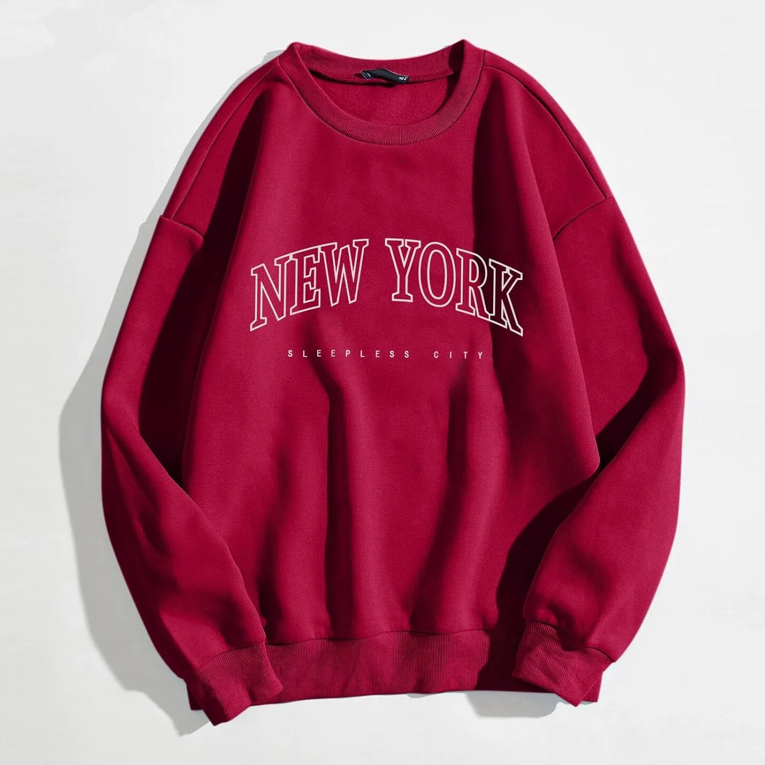 Women New York Sweatshirts Crewneck Letter Graphic Vacation Shirt Oversized Pullover Tops Y2K Harajuku Clothes