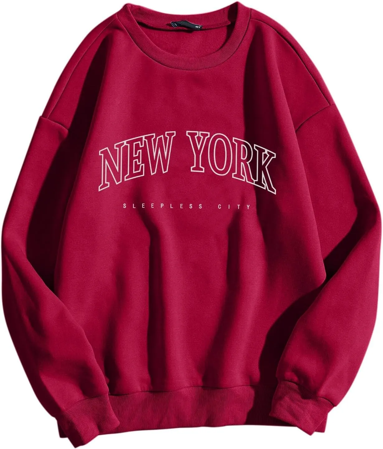 Women New York Sweatshirts Crewneck Letter Graphic Vacation Shirt Oversized Pullover Tops Y2K Harajuku Clothes