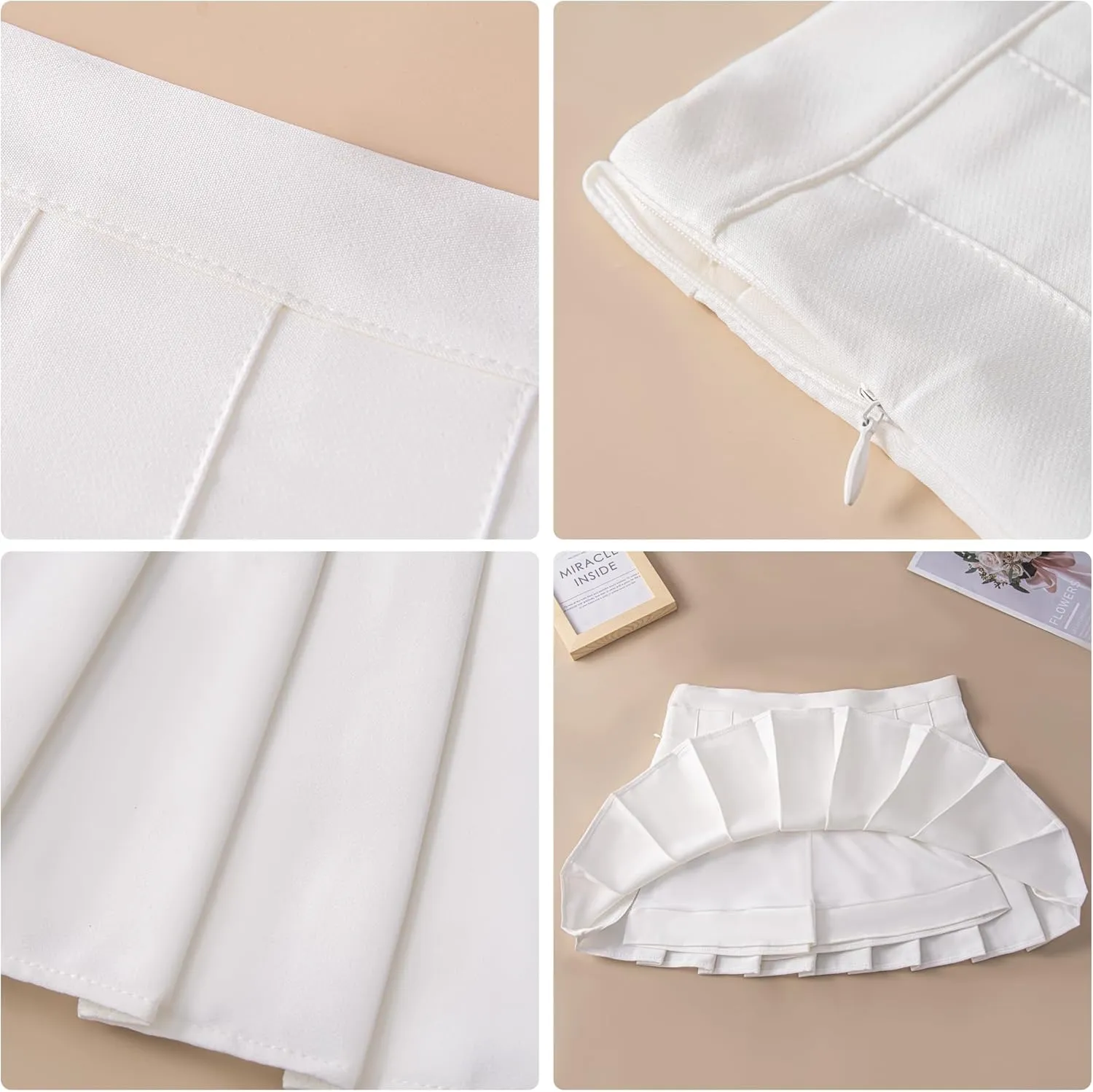 Women Pleated Skirt High Waist Casual Mini Tennis Skirts A-line Mini Skirt
