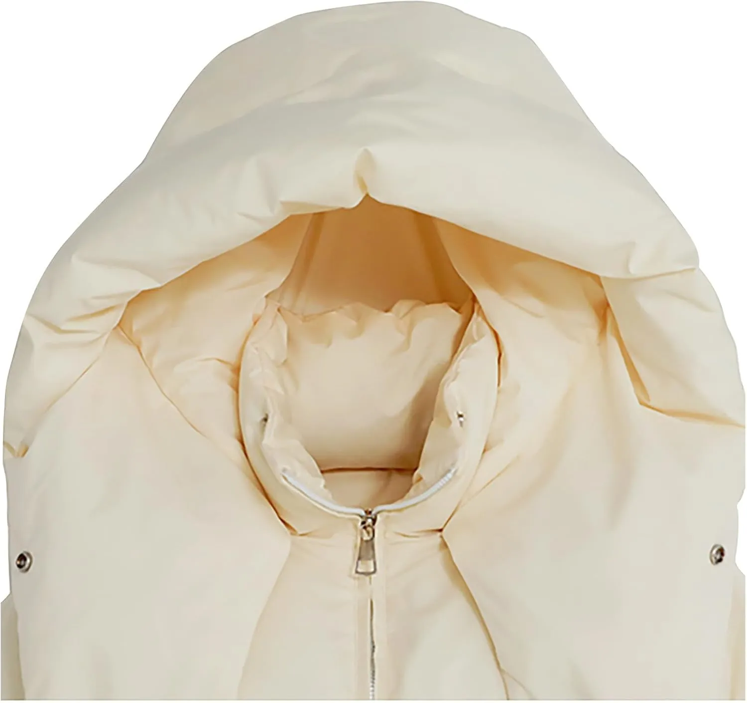 Women Quilted Coat Winth Hood Winter Long Sleeve Zip Puffer Jacket Pockets Baggy Short Down Coats Bubble Coat