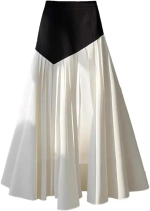 Women Slim Fit A-Line Umbrella Skirt Vintage Young Long Skirts
