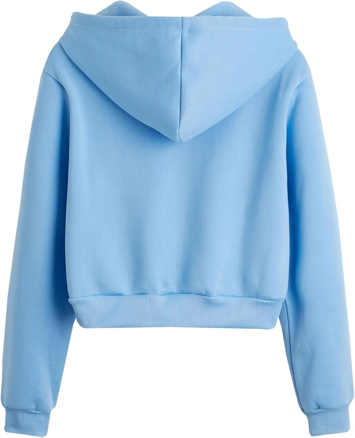 Women's Casual Athletic Fleece Lined Long Sleeve Zip Up Cropped Sweatshirts Hoodies Tops