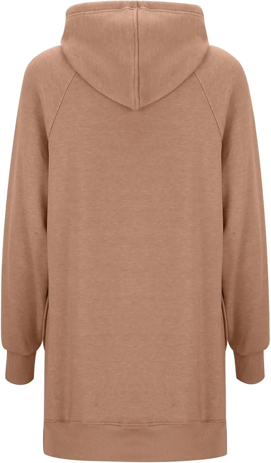 Women's Casual Long Hoodies Oversized Thick Fleece Hooded Sweatshirt Pullover Side Split High Low Hem Tops