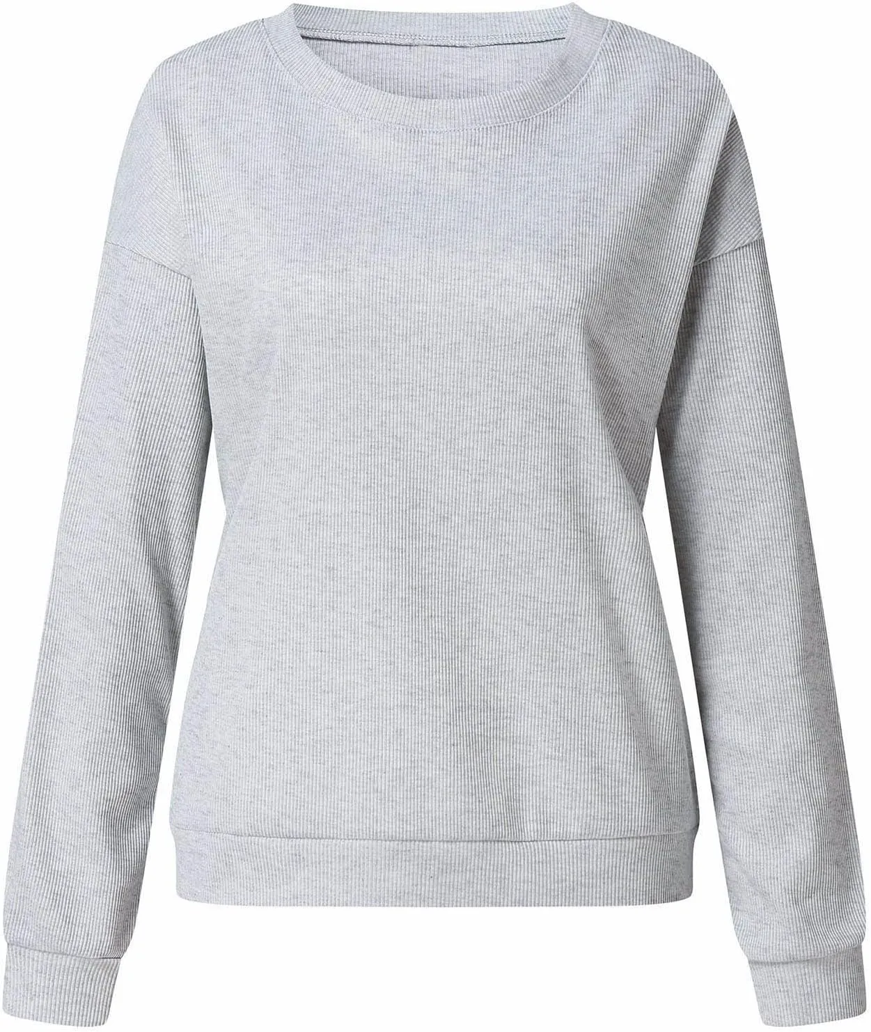 Women's Casual Long Sleeve Fall Tops 2023 Ribbed T-Shirt Thin Sweatshirt Cute Crew Neck Pullover Graphic Tops