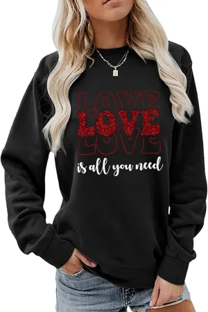 Womens Crewneck Sweatshirts Long Sleeve Crew Neck Pullover Sweatshirt Casual Outfits 2023 Fall Clothes Trendy