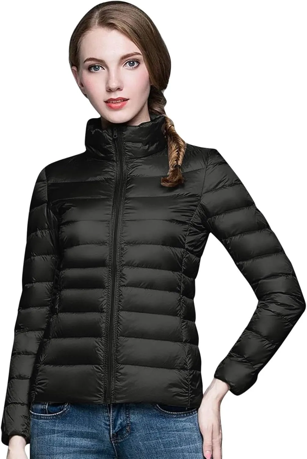 Women's Down Jacket Hooded Windproof Puffer Coat Packable Warm Winter Jacket Lightweight Ladies Parka Dowm Jacket Autumn