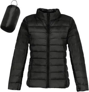 Women's Down Jacket Hooded Windproof Puffer Coat Packable Warm Winter Jacket Lightweight Ladies Parka Dowm Jacket Autumn