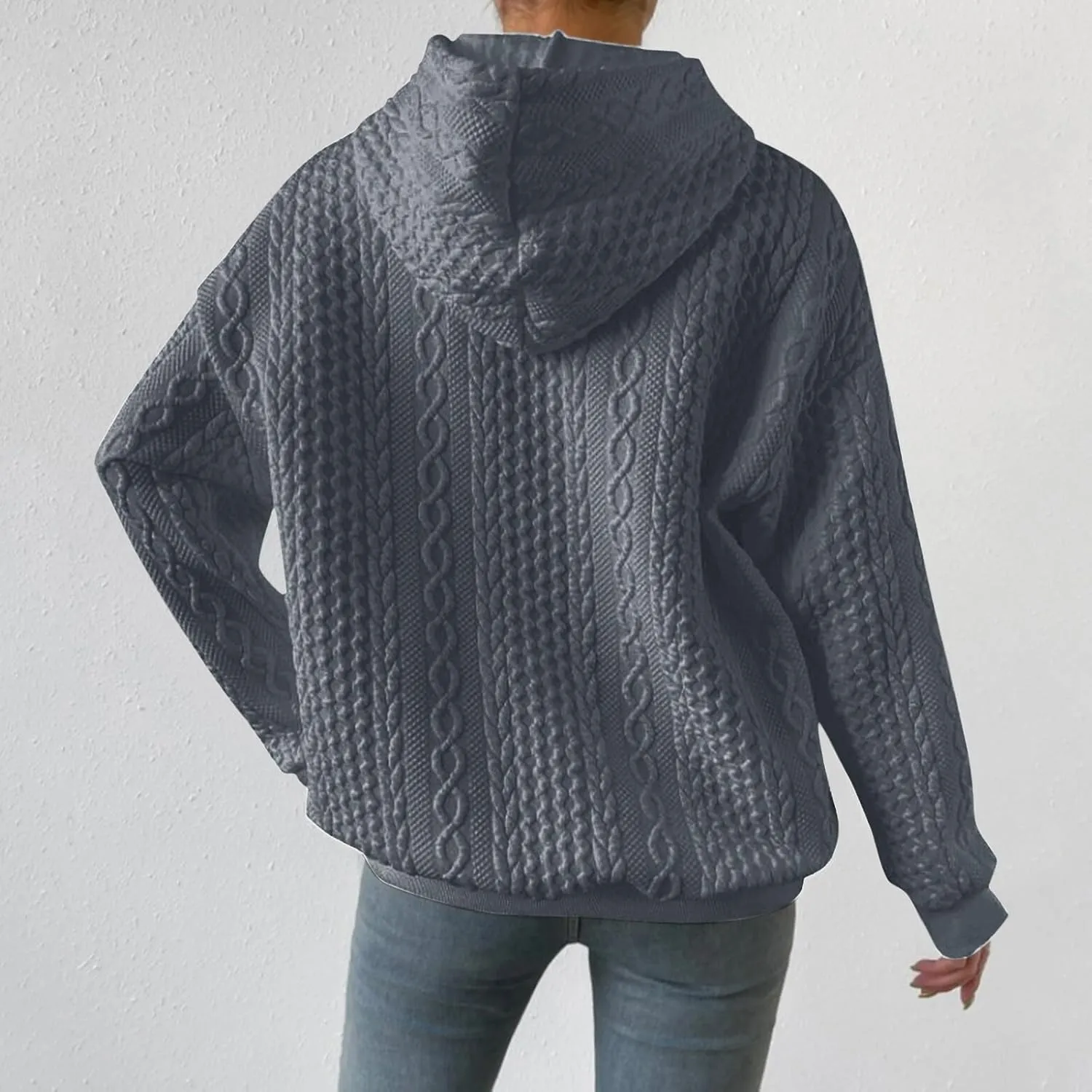 Women's Drawstring Zip Up Cute Hoodies Womens Plus Size Hooded Sweatshirt Long Sleeve Sweatshirt Loose Sweatshirt