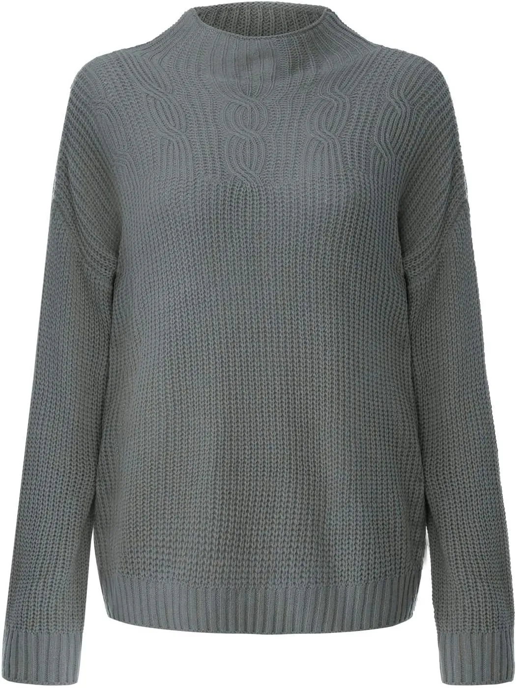 Womens Fashion Sweatshirt Fitted Sweater Turtleneck Knitting Long Sleeves Casual Loose Blouse Solid Color Tops Pullover