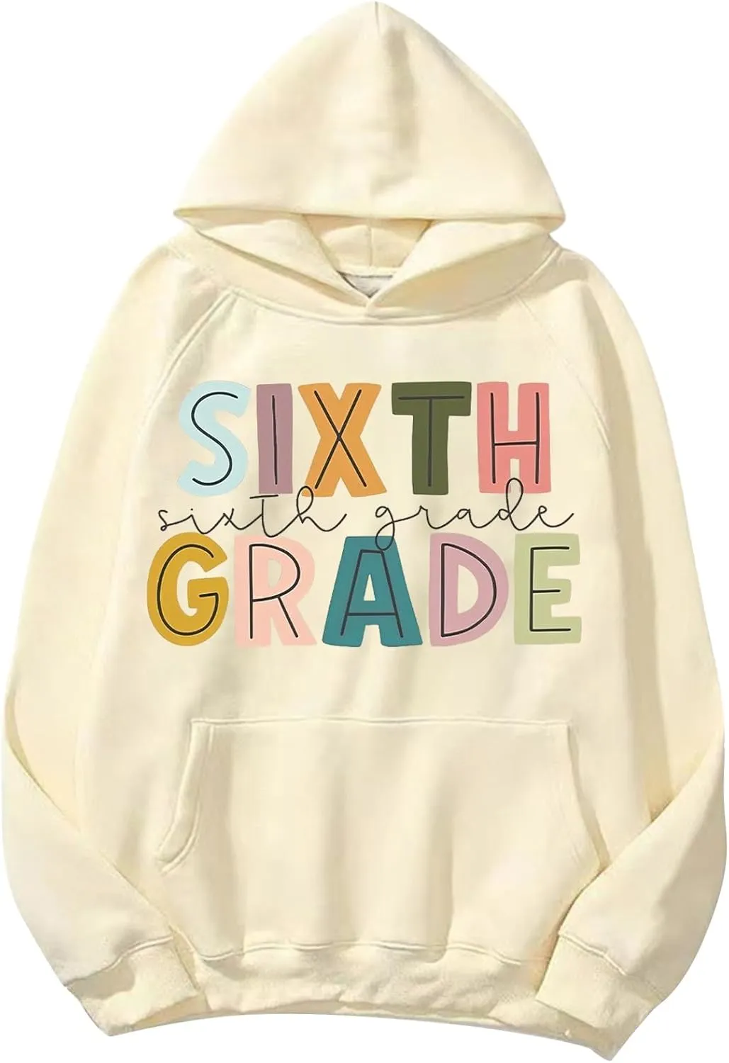 Womens Fashion Teacher Hoodie Loose Hooded Back to School Funny Letter Print Pullover Sweatshirts Fall Casual Hoodies