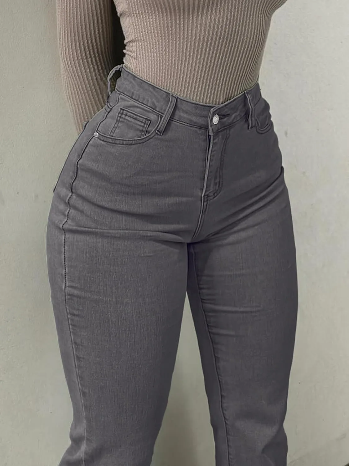 Women's Flare Bell Bottom Jeans High Waisted Wide Leg Bootcut Jeans Stretchy Denim Pants Y2k Streetwear Jeans Women