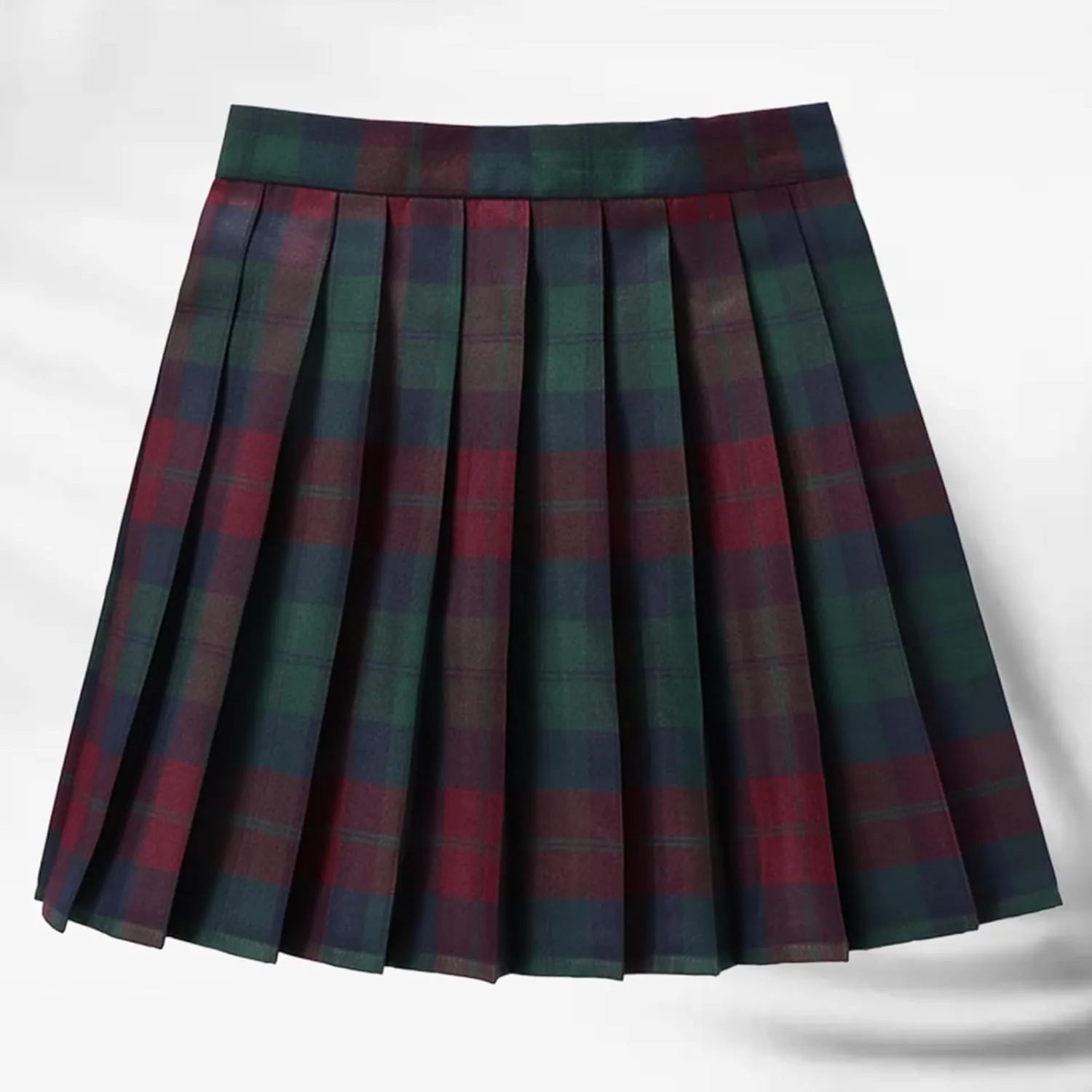 Womens Girl High Waisted Pleated Tennis Skirt School A-Line Skirts Mini Plaid Skirt