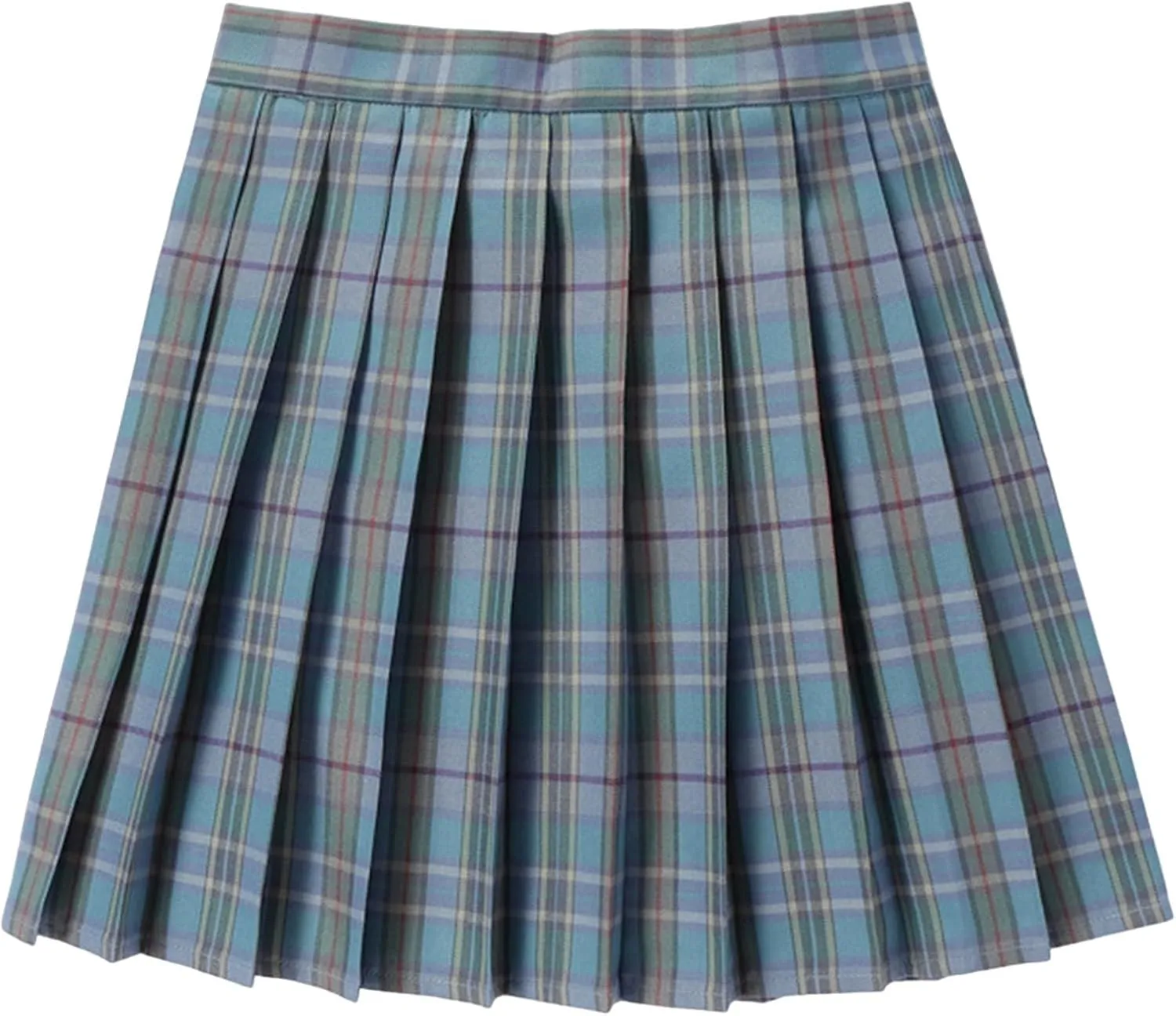 Womens Girl High Waisted Pleated Tennis Skirt School A-Line Skirts Mini Plaid Skirt