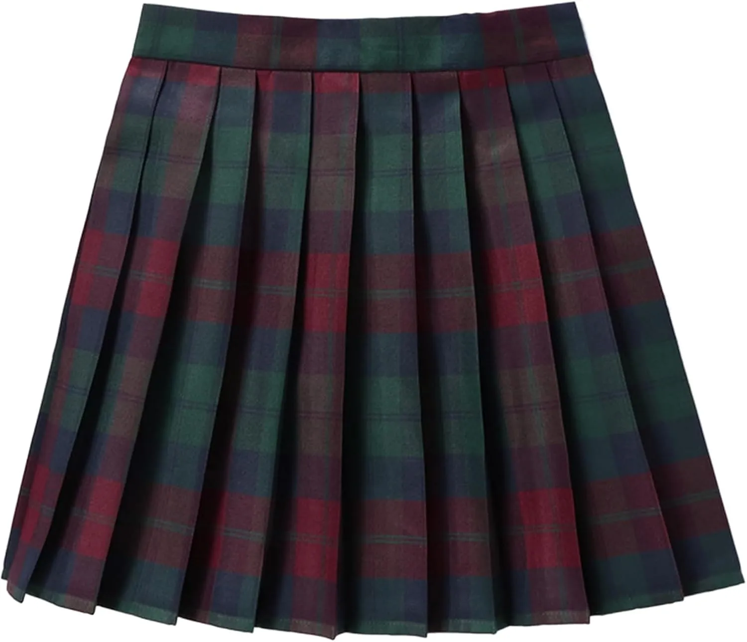Womens Girl High Waisted Pleated Tennis Skirt School A-Line Skirts Mini Plaid Skirt
