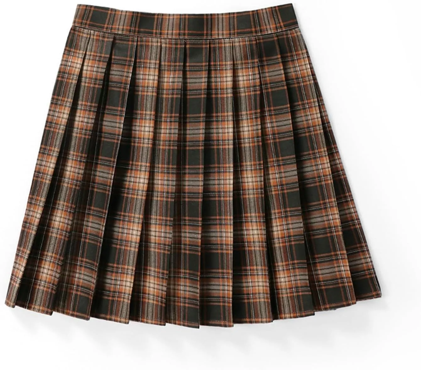Womens Girl High Waisted Pleated Tennis Skirt School A-Line Skirts Mini Plaid Skirt