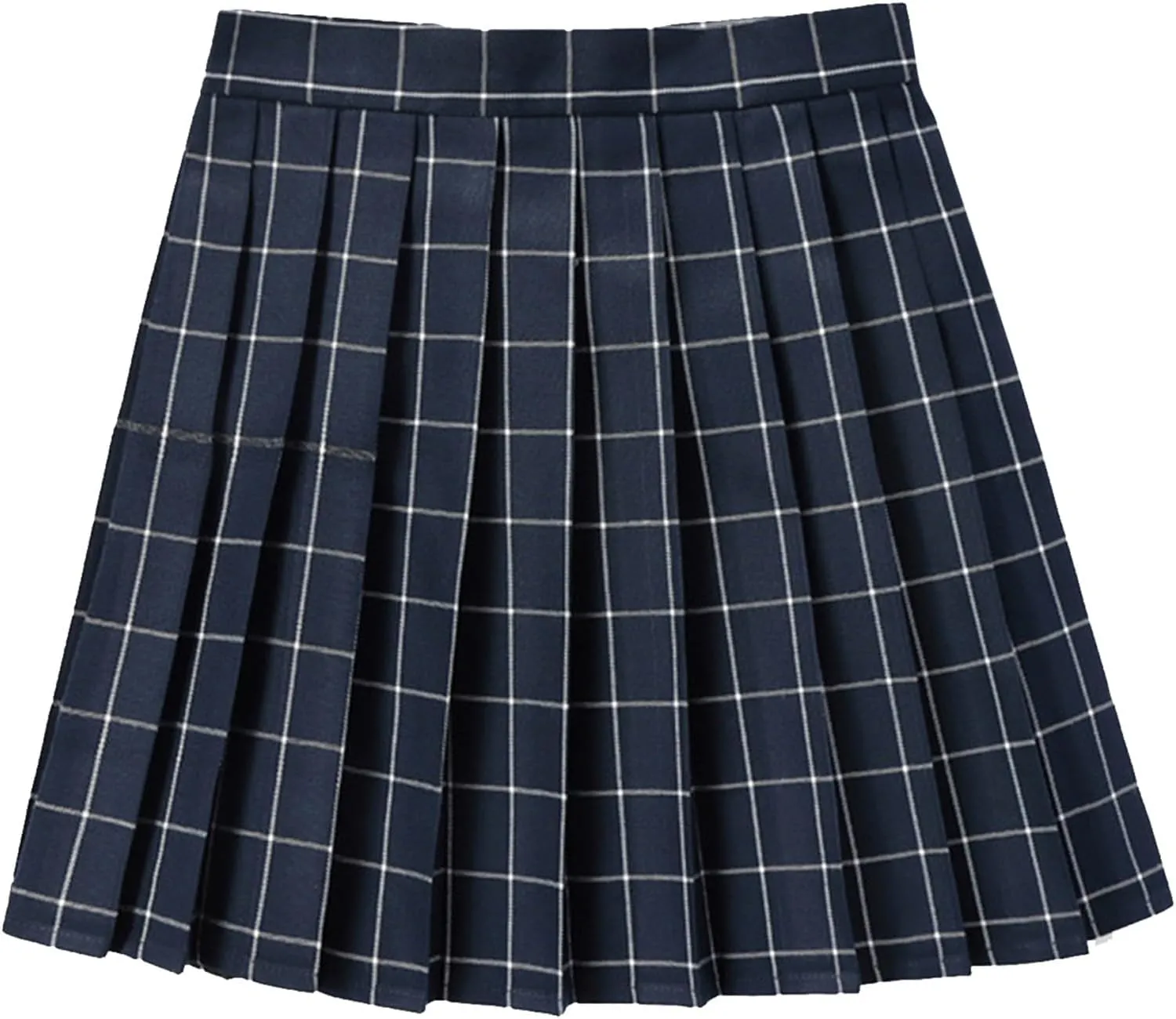 Womens Girl High Waisted Pleated Tennis Skirt School A-Line Skirts Mini Plaid Skirt