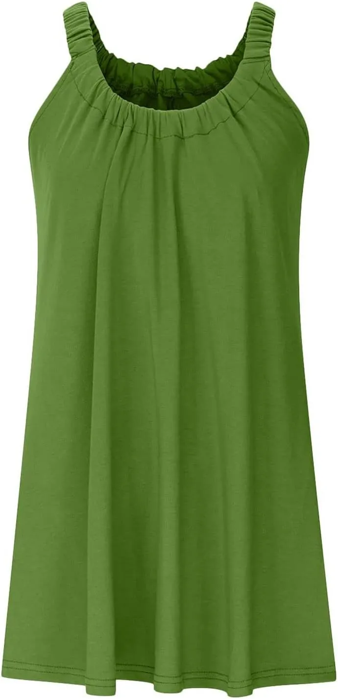 Womens Hawaiian Dresses Retro Classic Scoop Neck Tank Mini Beach Dress Summer Casual Cover Ups for Women