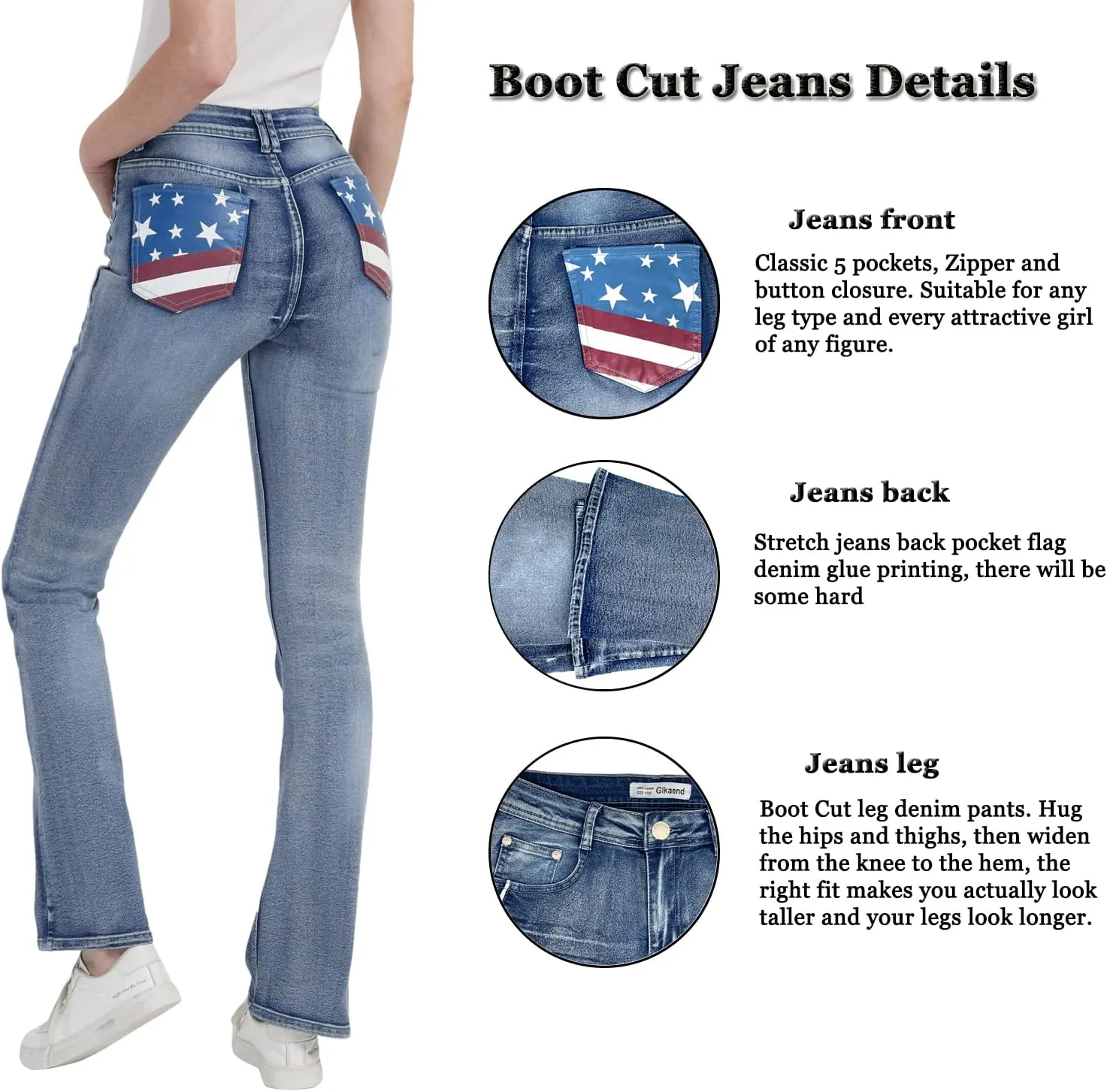 Women's High Rise Stretch Curvy Bootcut Jeans (Size 5-17)