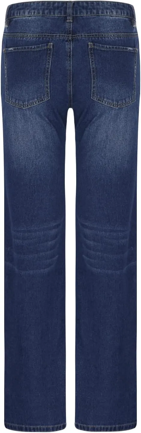 Womens High Waist Ripped Jeans Stretch Baggy Boyfriend Denim Pants Distressed Straight Leg Casual Loose Fit Jeans