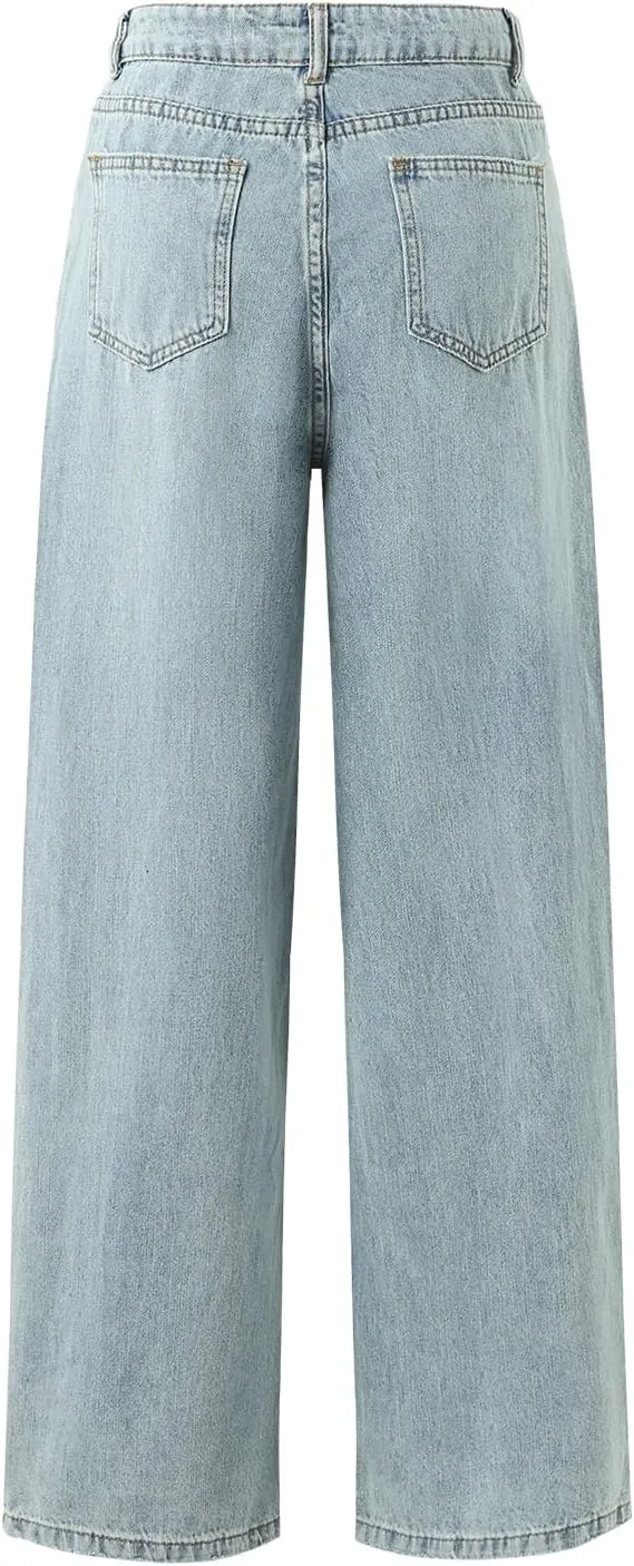 Women's High Waisted Distressed Loose Boyfriends Baggy Jeans