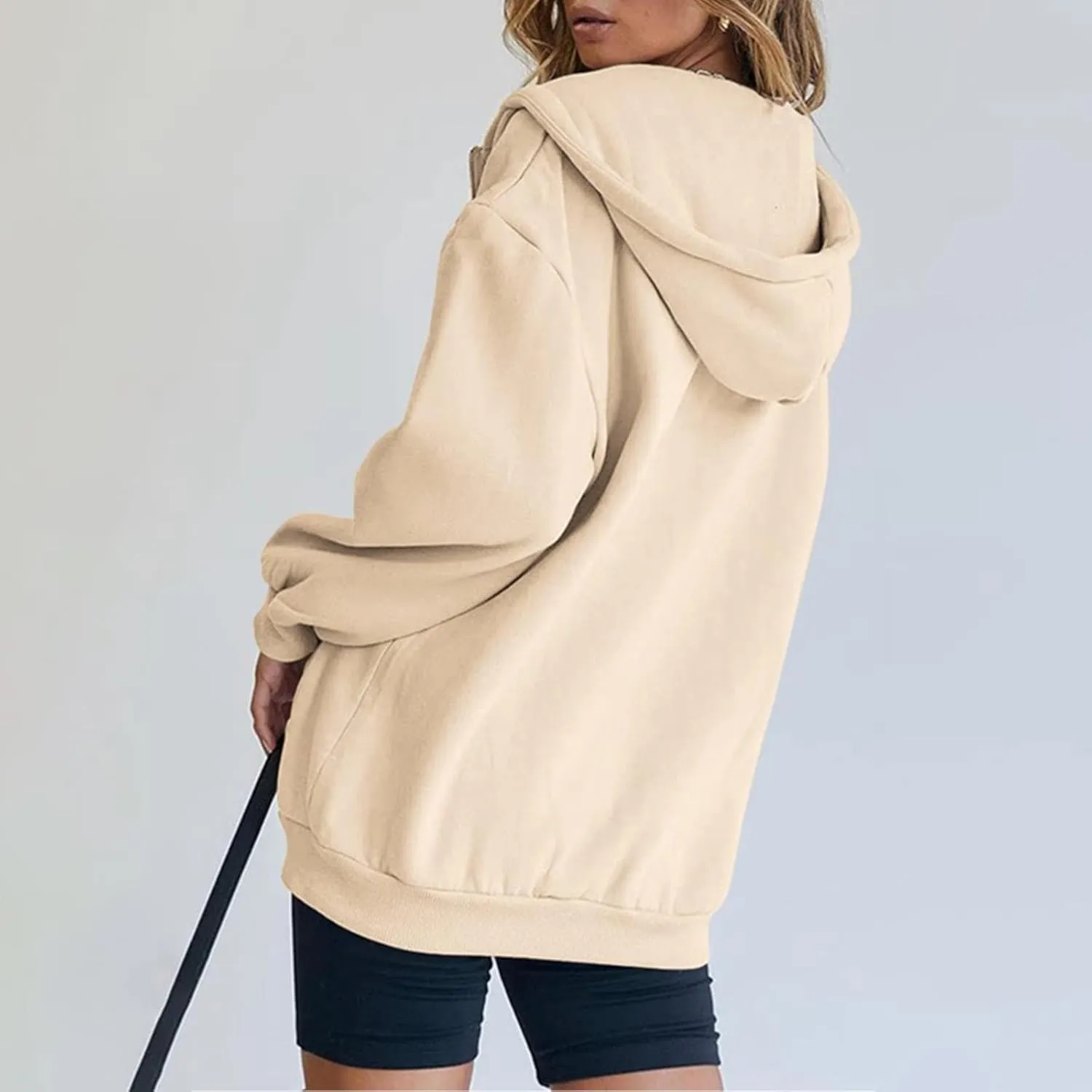 Womens Lightweight Zip Up Fleece Hoodies 2024 Fall Teen Girls Preppy Sweatshirts Oversized Casual Fashion Y2k Jacket