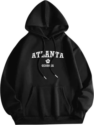 Womens Oversized Hoodies Trendy Sweatshirts Long Sleeve O Neck Printed Top Pullover Fall Outfits Hoodie 2024