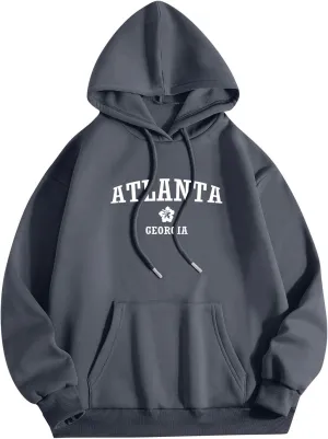 Womens Oversized Hoodies Trendy Sweatshirts Long Sleeve O Neck Printed Top Pullover Fall Outfits Hoodie 2024