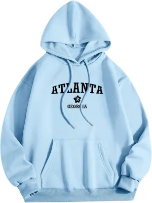 Womens Oversized Hoodies Trendy Sweatshirts Long Sleeve O Neck Printed Top Pullover Fall Outfits Hoodie 2024