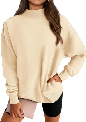 Womens Oversized Sweatshirt Turtleneck Long Sleeve Sweater Casual Loose Fit Pullover Fall Winter Clothes with Pocket
