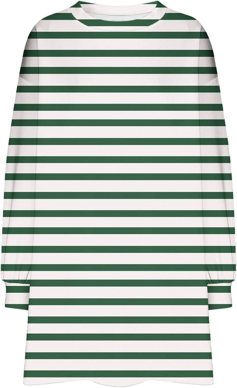 Womens Oversized Sweatshirts Plus Size Long Sleeve Stripe Pullover Tops Casual Crewneck Shirts Fashion Fall Outfits 2024
