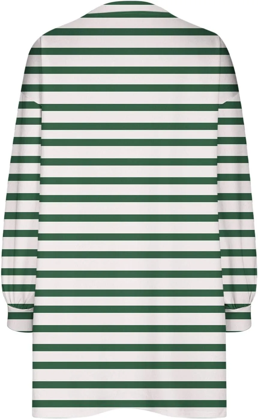 Womens Oversized Sweatshirts Plus Size Long Sleeve Stripe Pullover Tops Casual Crewneck Shirts Fashion Fall Outfits 2024