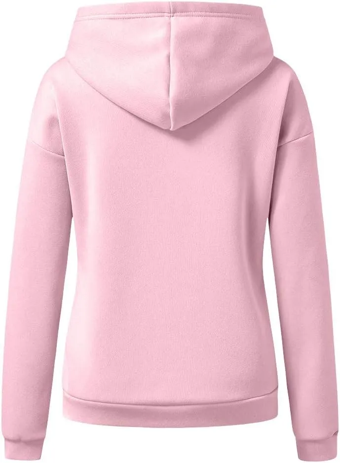 Women's Pullover Hoodies Tops Casual Button Down Long Sleeve Sweatshirts with Pockets 2024 Fall Trendy Clothes