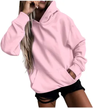Women's Pullover Hoodies Tops Casual Button Down Long Sleeve Sweatshirts with Pockets 2024 Fall Trendy Clothes