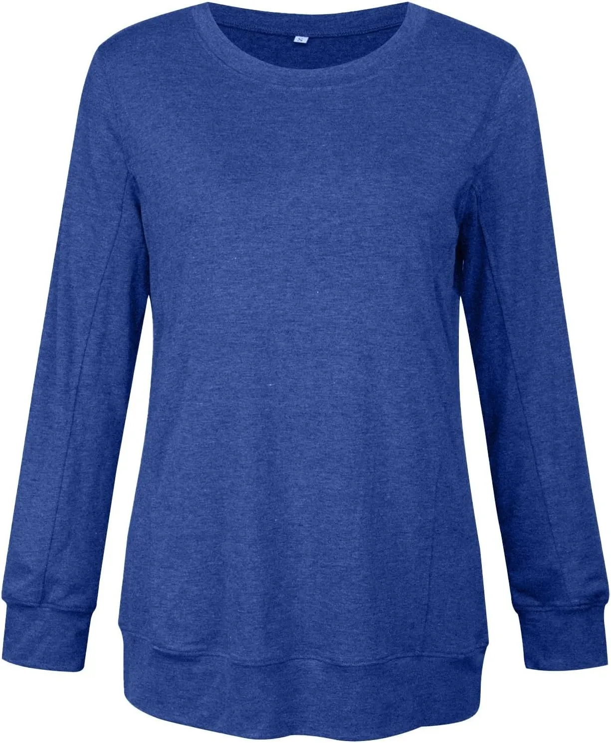 Women's Regular Fit Sweatshirts Fall Casual Loose Solid Color Long Sleeve Crewneck Tops Lightweight Workout Pullovers