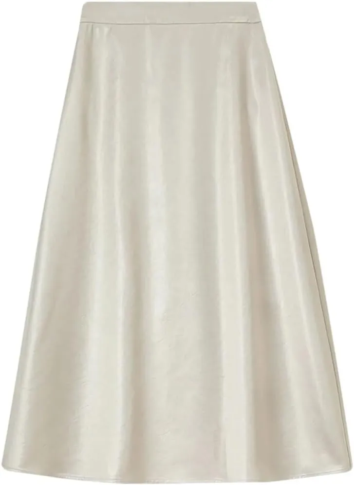 Women's Summer Elastic High Waist A-Line Slit Long Skirts