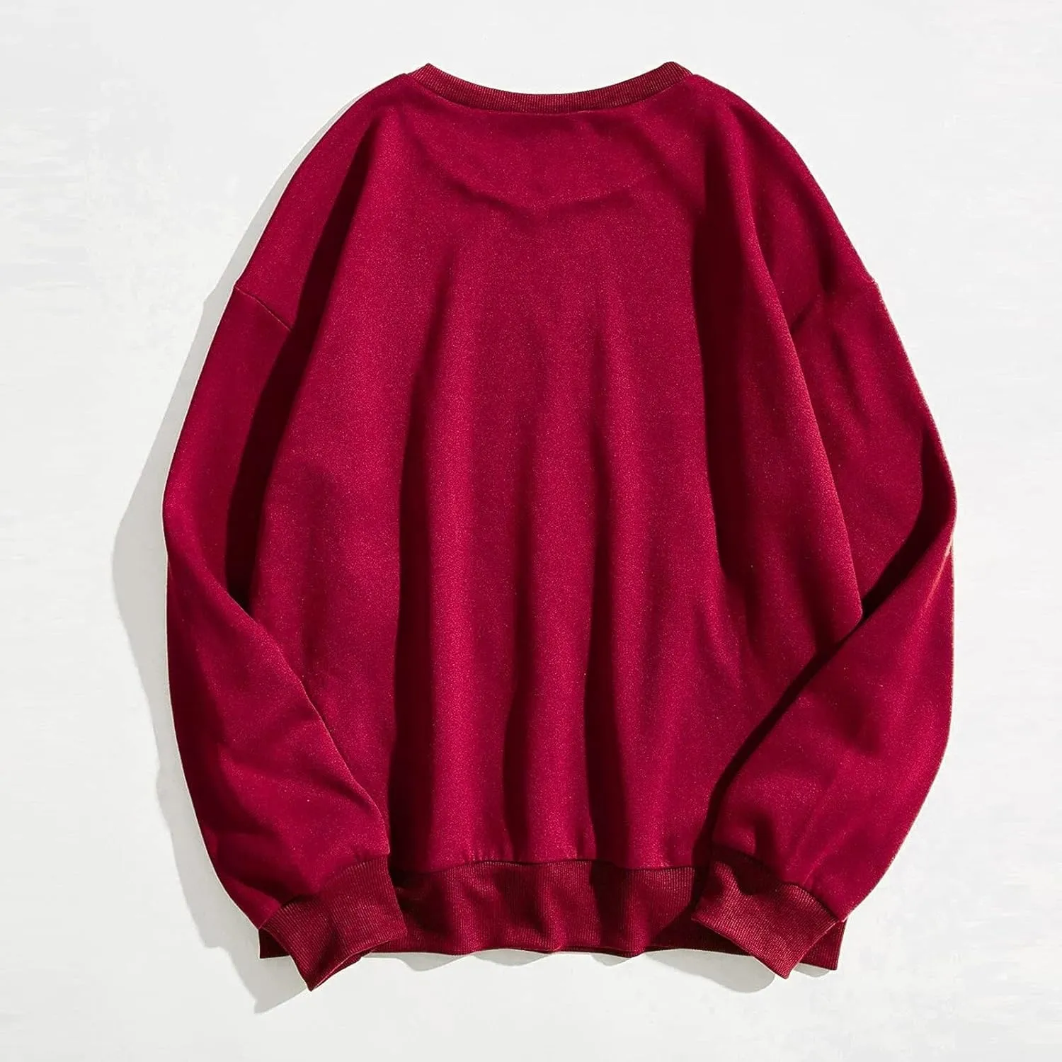 Womens Sweatshirts No Hood California Letter Print Long Sleeve Round Neck Pullover Warm Fleece Pullover Fall Winter 2023
