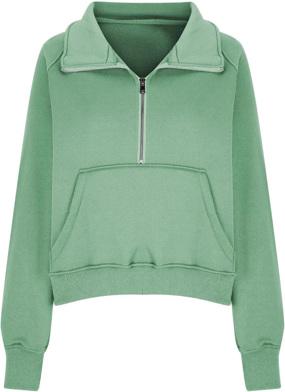 Womens Sweatshirts with Thumb Hole Half Zipper Fleece Athletic Pullovers Mock Neck Fall Winter Oversized Sweat Shirt