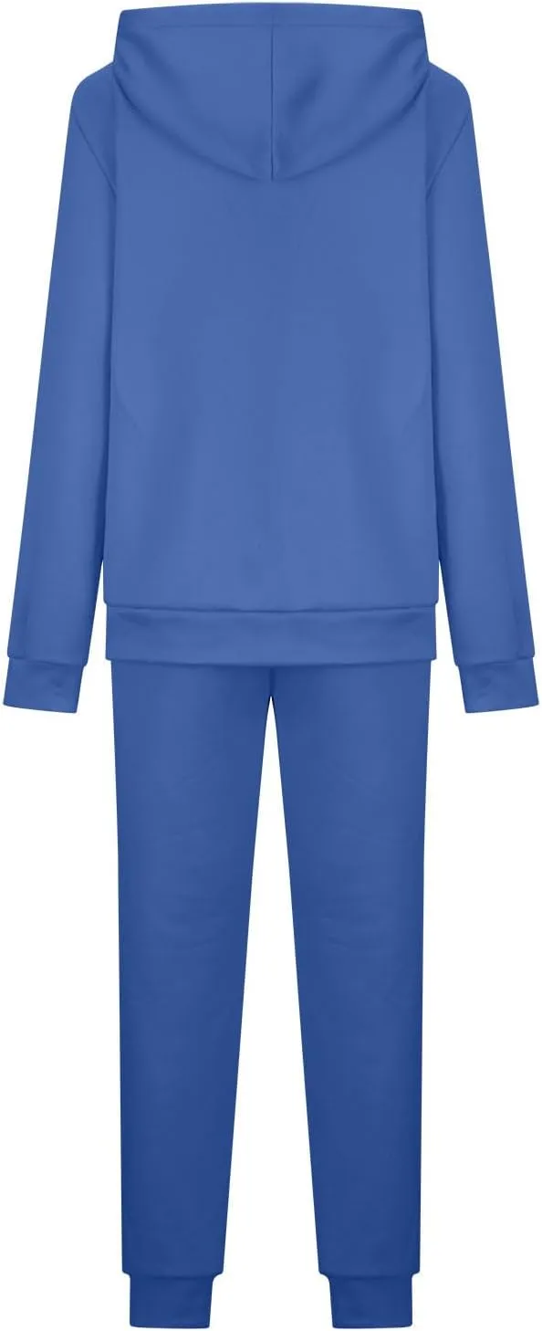 Womens Sweatsuits 2 Piece Set Winter Fleece Sherpa Lined Hoodie Sweatshirt and Long Pants Tracksuit Casual Warm Sets