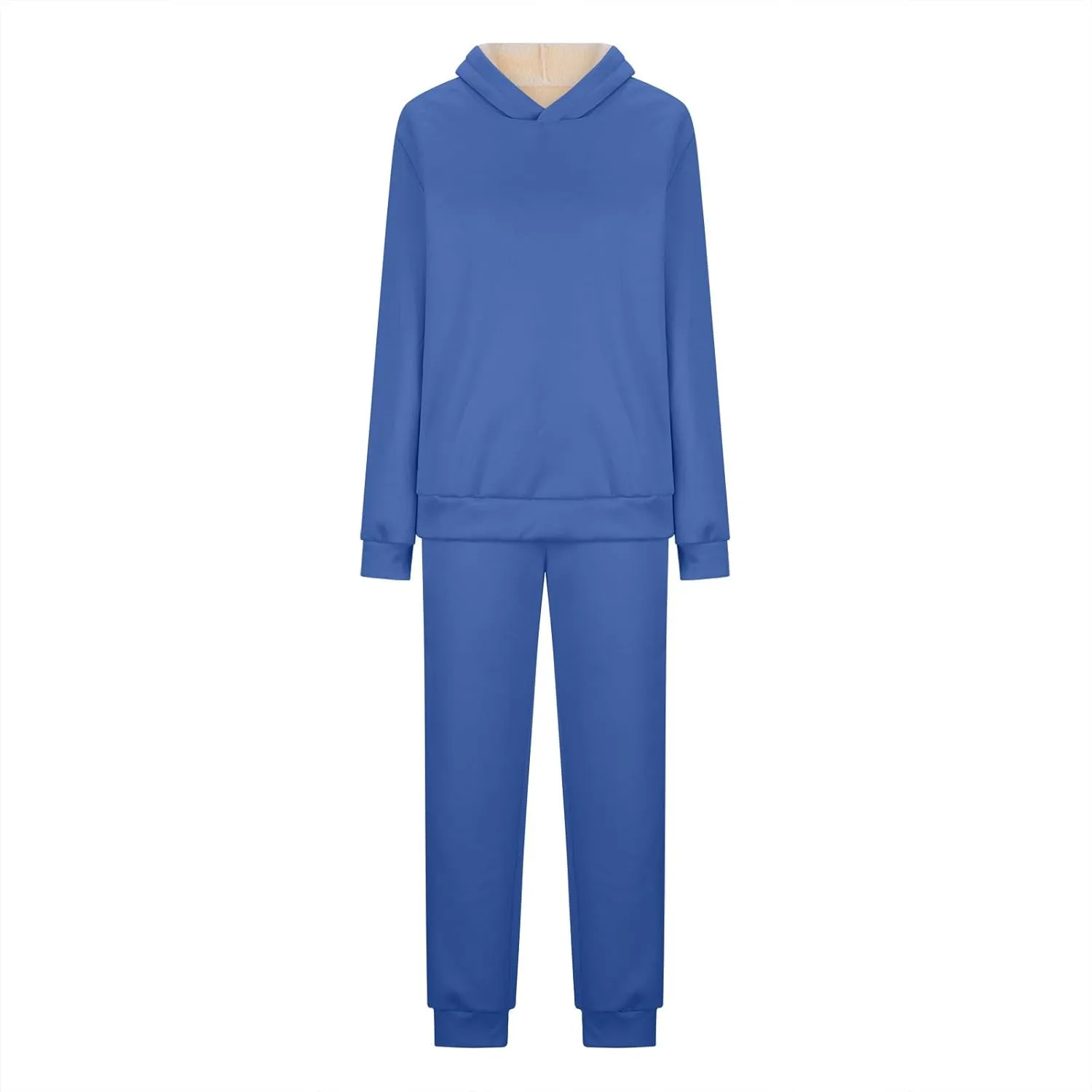 Womens Sweatsuits 2 Piece Set Winter Fleece Sherpa Lined Hoodie Sweatshirt and Long Pants Tracksuit Casual Warm Sets