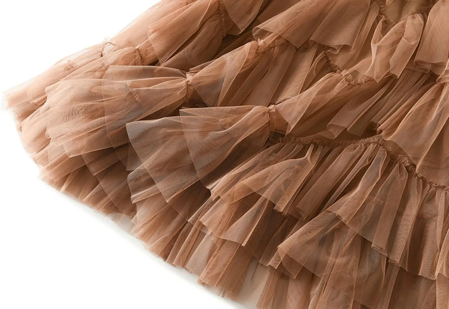 Women's Tulle Tutu Skirts Tiered Skirt Petticoat Elasticated Waist Pleated A Line Ruffles Skirts